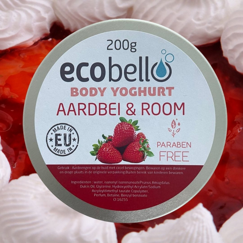 Een bezoek aan grootouders als Vrijgevig Ecobello Body Yoghurt Aardbei & room - Parabeenvrij - Gemaakt in de EU